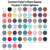 Comfort color short sleeved pocket monogram tee