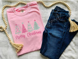 Embroidered Merry Christmas Treess