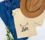 Candy Corn Spider Web Monogram Embroidered Pocket Tee