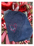 Heart Monogram Corded Crewneck